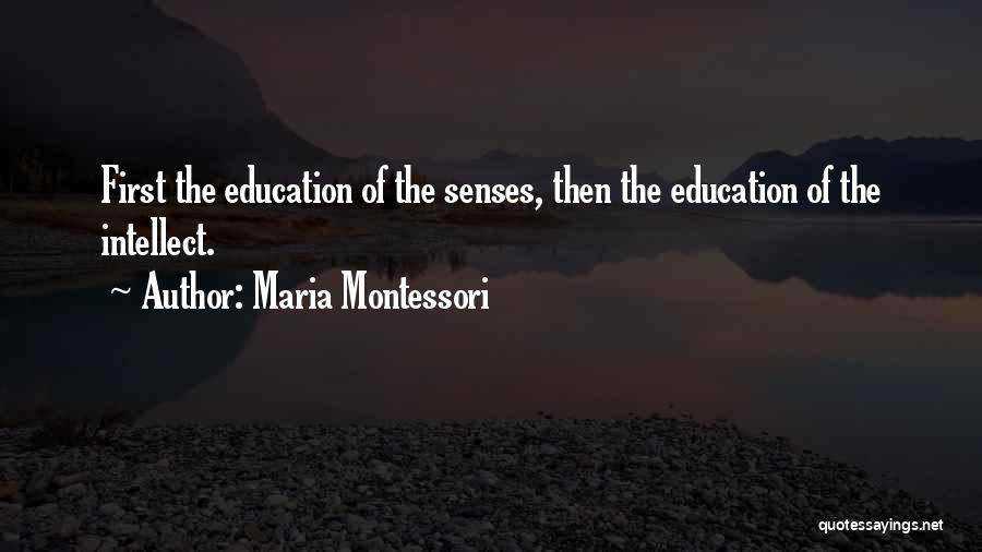 Maria Montessori Quotes: First The Education Of The Senses, Then The Education Of The Intellect.