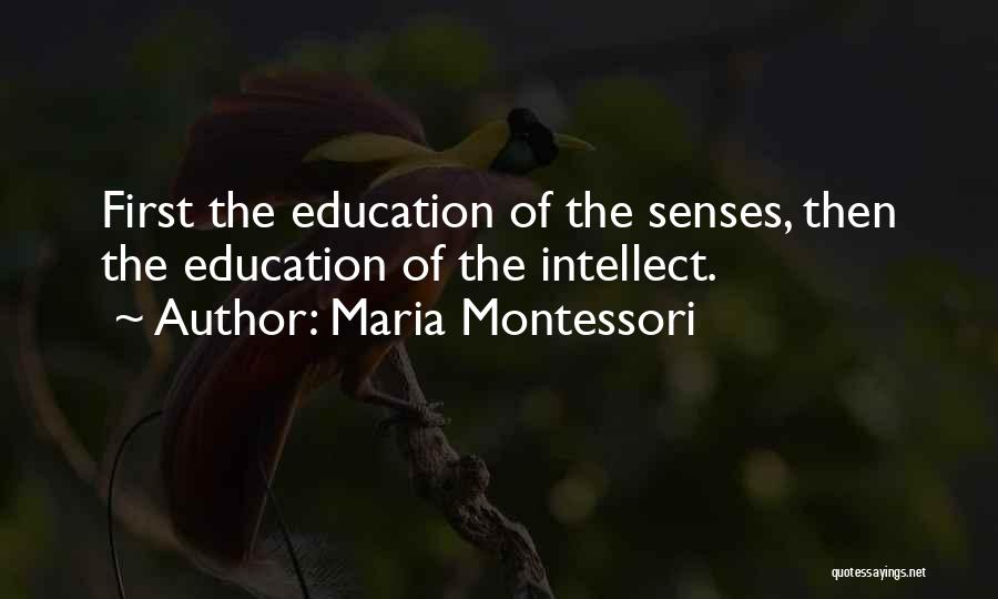 Maria Montessori Quotes: First The Education Of The Senses, Then The Education Of The Intellect.