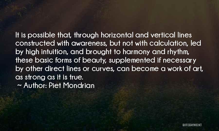 2 Lines True Quotes By Piet Mondrian