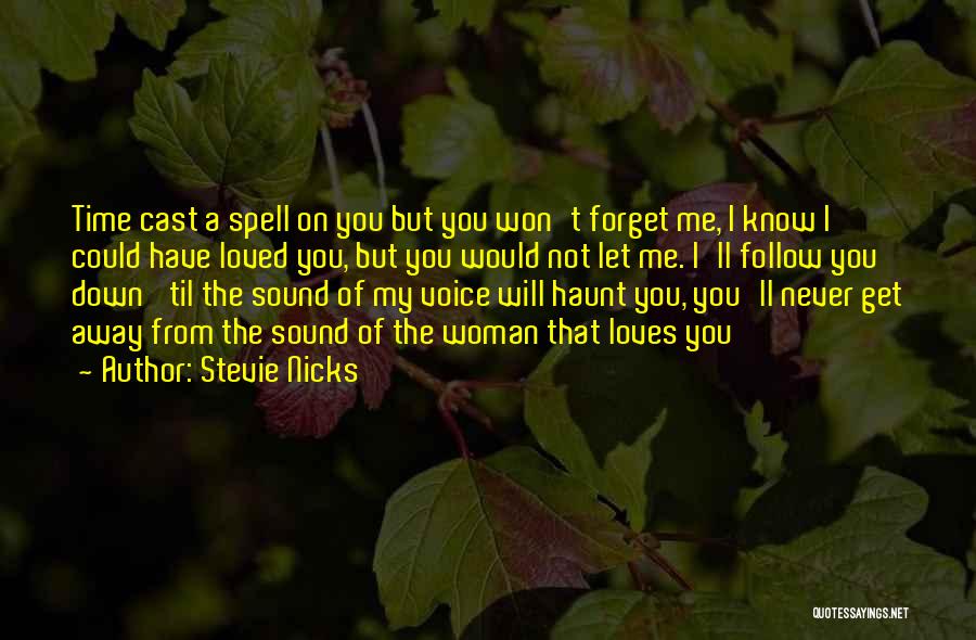 Stevie Nicks Quotes: Time Cast A Spell On You But You Won't Forget Me, I Know I Could Have Loved You, But You
