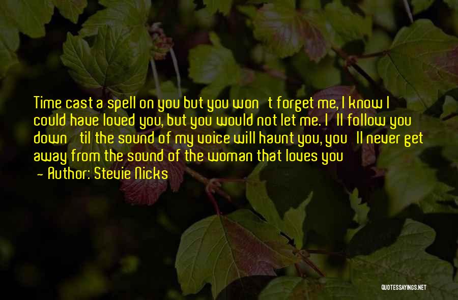 Stevie Nicks Quotes: Time Cast A Spell On You But You Won't Forget Me, I Know I Could Have Loved You, But You