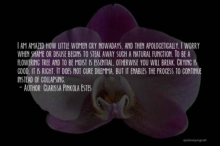 Clarissa Pinkola Estes Quotes: I Am Amazed How Little Women Cry Nowadays, And Then Apologetically. I Worry When Shame Or Disuse Begins To Steal