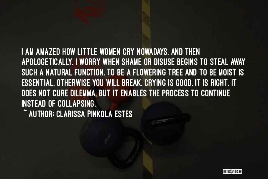 Clarissa Pinkola Estes Quotes: I Am Amazed How Little Women Cry Nowadays, And Then Apologetically. I Worry When Shame Or Disuse Begins To Steal