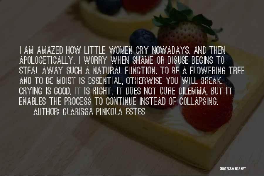 Clarissa Pinkola Estes Quotes: I Am Amazed How Little Women Cry Nowadays, And Then Apologetically. I Worry When Shame Or Disuse Begins To Steal