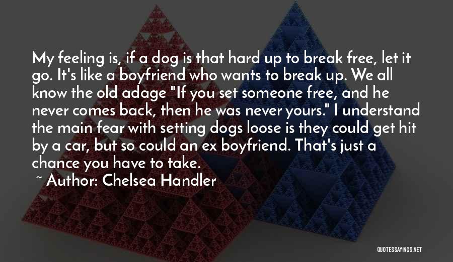 Chelsea Handler Quotes: My Feeling Is, If A Dog Is That Hard Up To Break Free, Let It Go. It's Like A Boyfriend