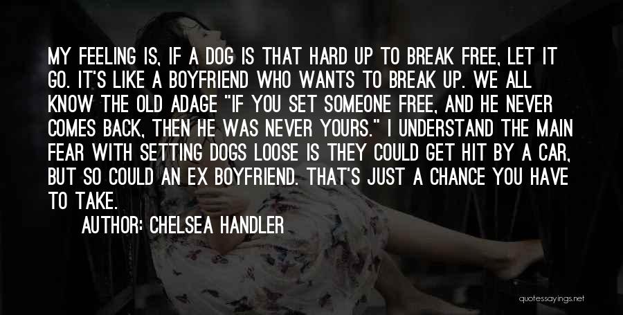 Chelsea Handler Quotes: My Feeling Is, If A Dog Is That Hard Up To Break Free, Let It Go. It's Like A Boyfriend