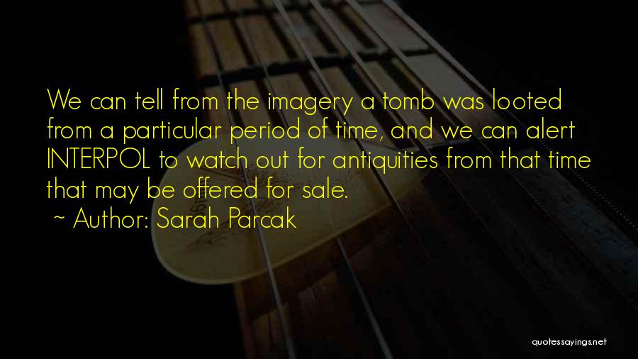 Sarah Parcak Quotes: We Can Tell From The Imagery A Tomb Was Looted From A Particular Period Of Time, And We Can Alert