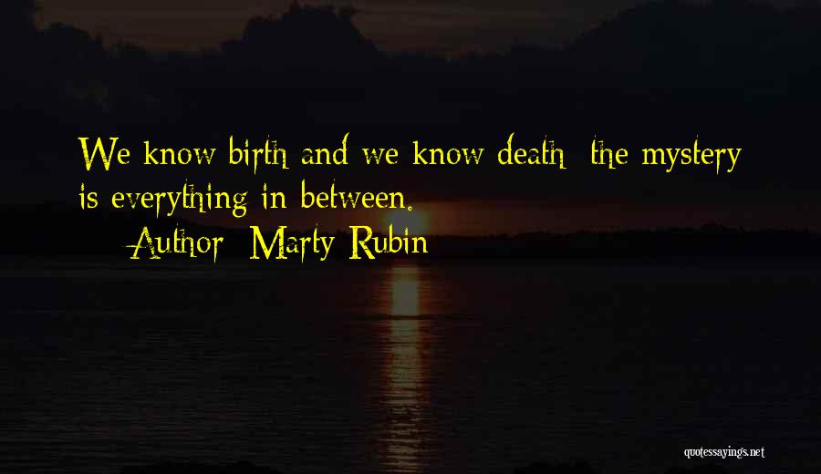 Marty Rubin Quotes: We Know Birth And We Know Death; The Mystery Is Everything In-between.