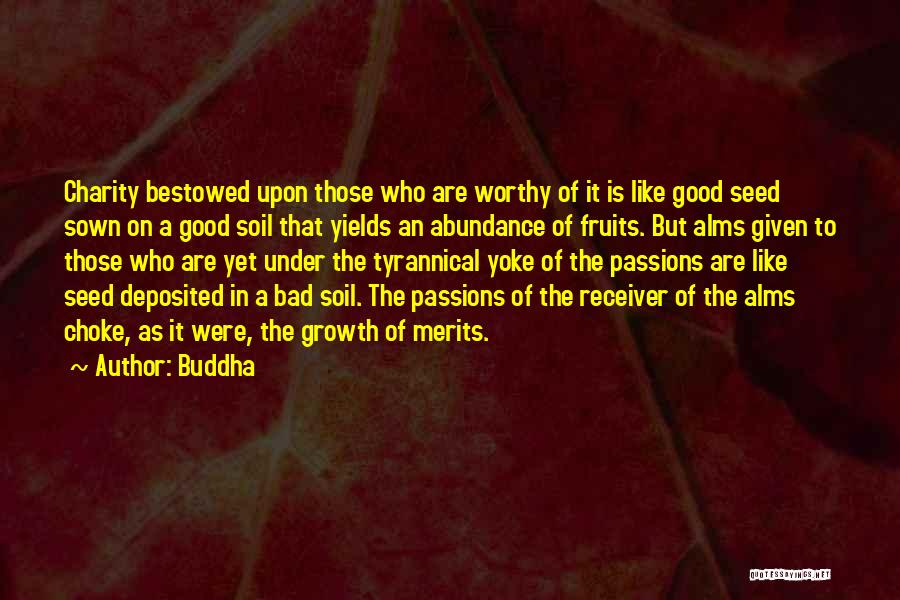 Buddha Quotes: Charity Bestowed Upon Those Who Are Worthy Of It Is Like Good Seed Sown On A Good Soil That Yields