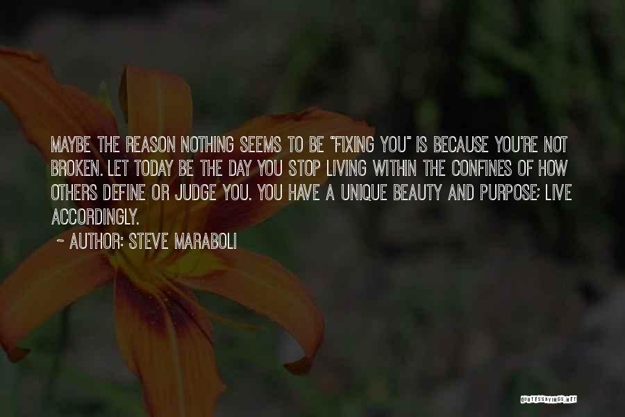 Steve Maraboli Quotes: Maybe The Reason Nothing Seems To Be Fixing You Is Because You're Not Broken. Let Today Be The Day You