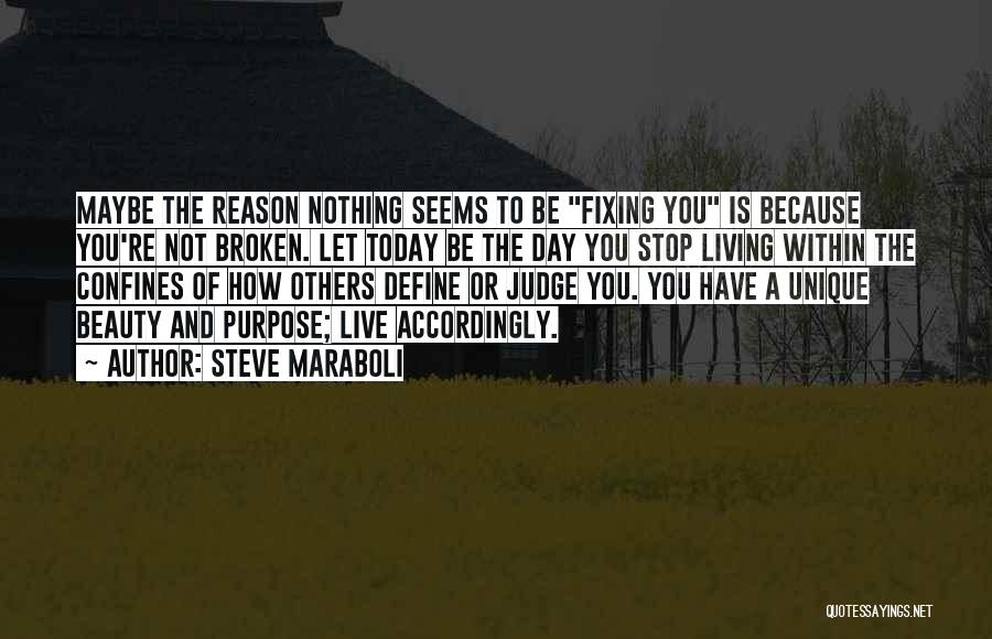 Steve Maraboli Quotes: Maybe The Reason Nothing Seems To Be Fixing You Is Because You're Not Broken. Let Today Be The Day You