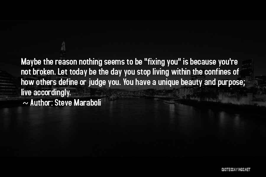 Steve Maraboli Quotes: Maybe The Reason Nothing Seems To Be Fixing You Is Because You're Not Broken. Let Today Be The Day You