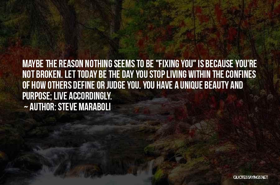 Steve Maraboli Quotes: Maybe The Reason Nothing Seems To Be Fixing You Is Because You're Not Broken. Let Today Be The Day You