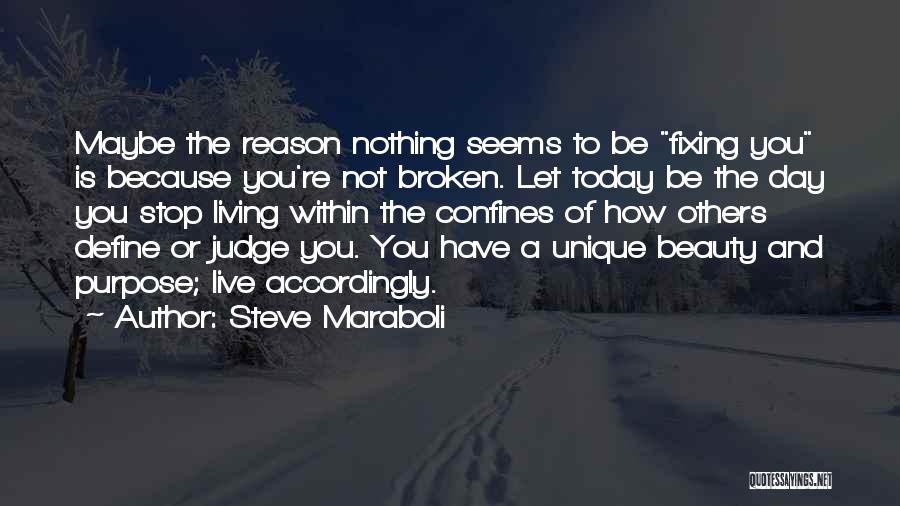 Steve Maraboli Quotes: Maybe The Reason Nothing Seems To Be Fixing You Is Because You're Not Broken. Let Today Be The Day You