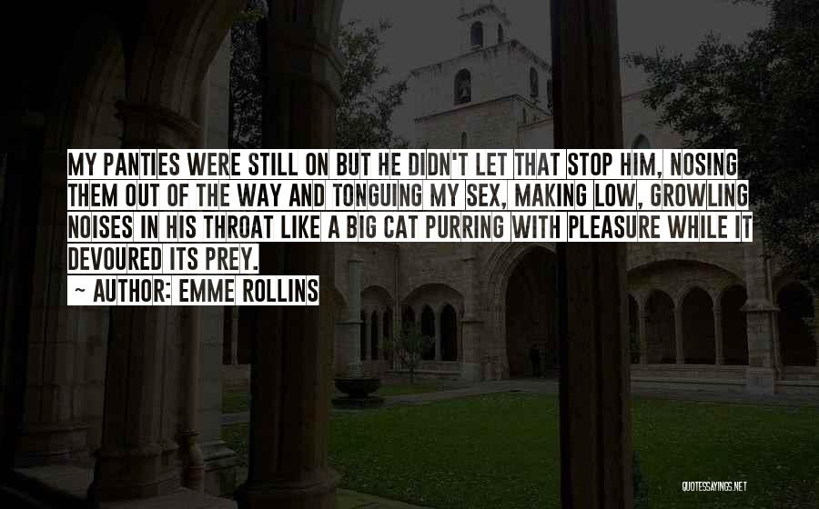 Emme Rollins Quotes: My Panties Were Still On But He Didn't Let That Stop Him, Nosing Them Out Of The Way And Tonguing
