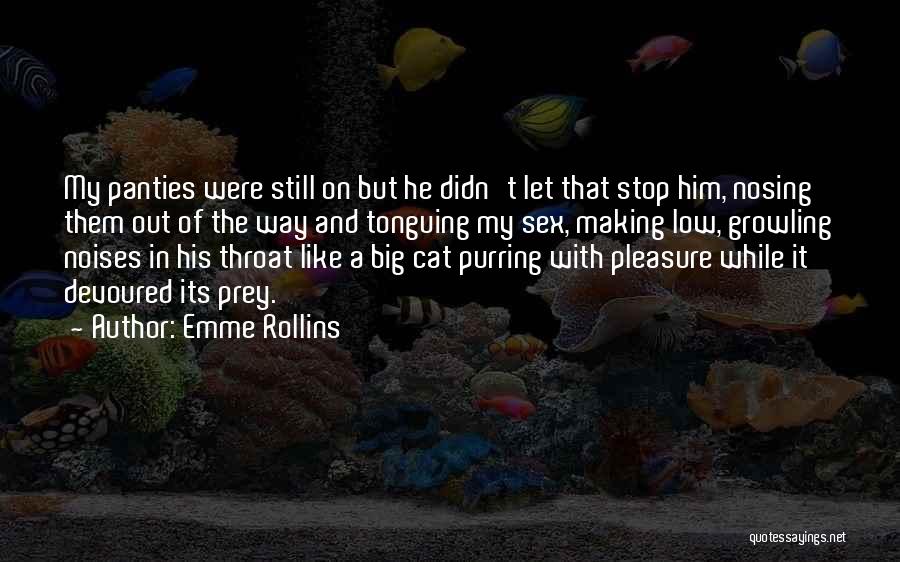 Emme Rollins Quotes: My Panties Were Still On But He Didn't Let That Stop Him, Nosing Them Out Of The Way And Tonguing