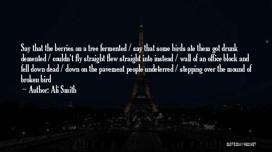 Ali Smith Quotes: Say That The Berries On A Tree Fermented / Say That Some Birds Ate Them Got Drunk Demented / Couldn't