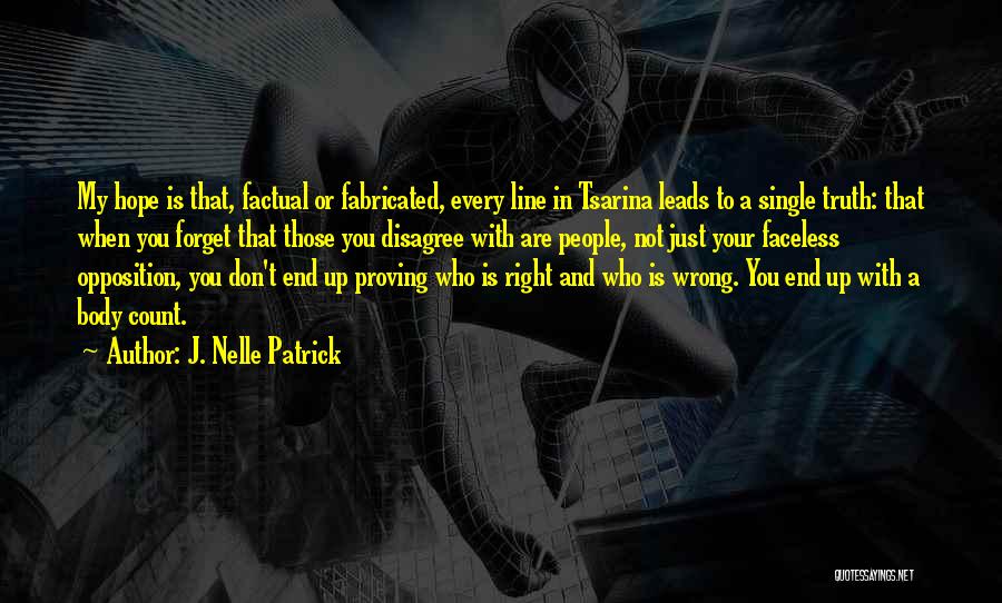 J. Nelle Patrick Quotes: My Hope Is That, Factual Or Fabricated, Every Line In Tsarina Leads To A Single Truth: That When You Forget