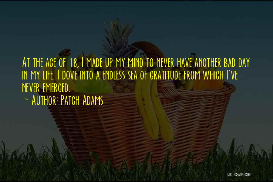 Patch Adams Quotes: At The Age Of 18, I Made Up My Mind To Never Have Another Bad Day In My Life. I