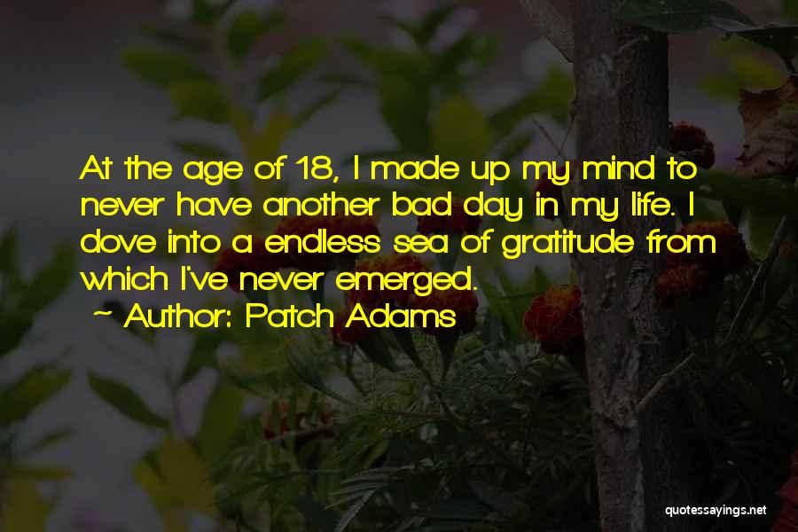 Patch Adams Quotes: At The Age Of 18, I Made Up My Mind To Never Have Another Bad Day In My Life. I