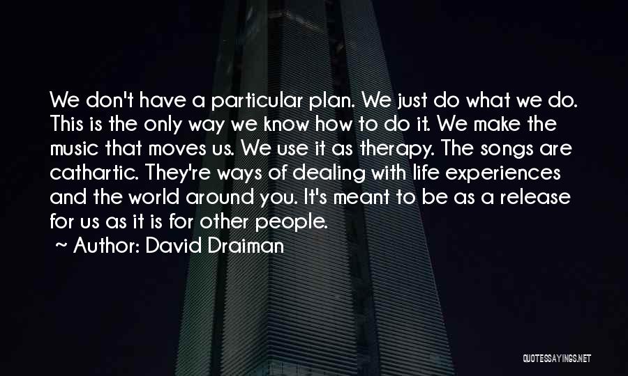David Draiman Quotes: We Don't Have A Particular Plan. We Just Do What We Do. This Is The Only Way We Know How