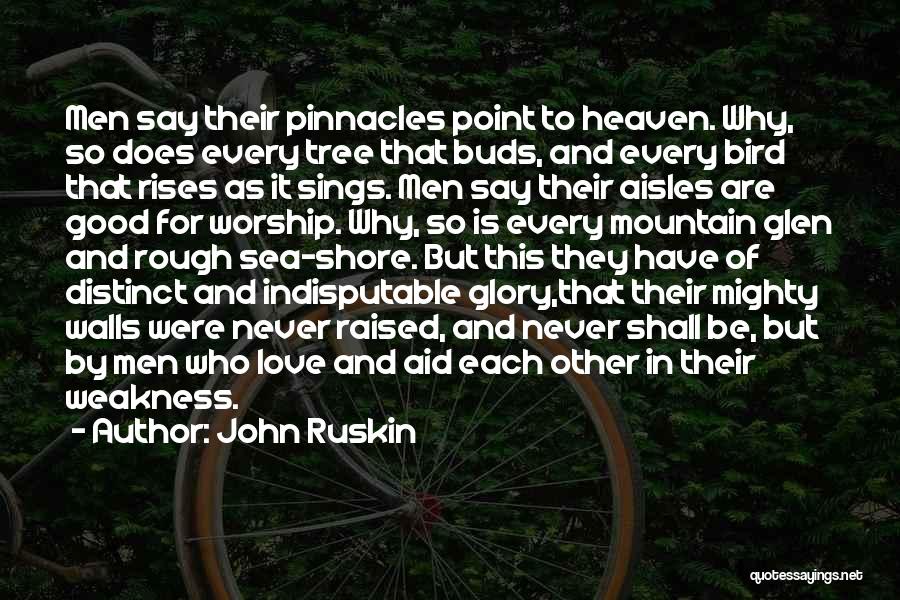 John Ruskin Quotes: Men Say Their Pinnacles Point To Heaven. Why, So Does Every Tree That Buds, And Every Bird That Rises As
