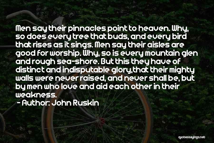 John Ruskin Quotes: Men Say Their Pinnacles Point To Heaven. Why, So Does Every Tree That Buds, And Every Bird That Rises As