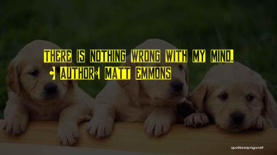 Matt Emmons Quotes: There Is Nothing Wrong With My Mind.