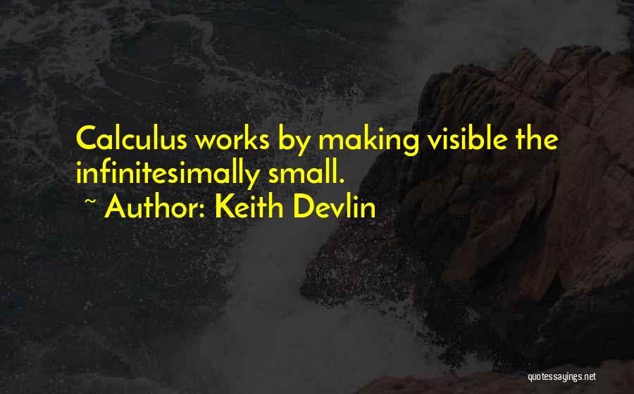 Keith Devlin Quotes: Calculus Works By Making Visible The Infinitesimally Small.