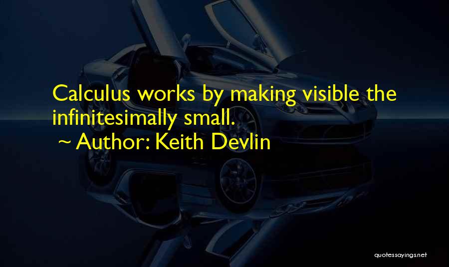 Keith Devlin Quotes: Calculus Works By Making Visible The Infinitesimally Small.