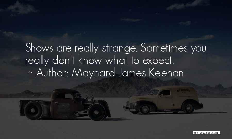 Maynard James Keenan Quotes: Shows Are Really Strange. Sometimes You Really Don't Know What To Expect.