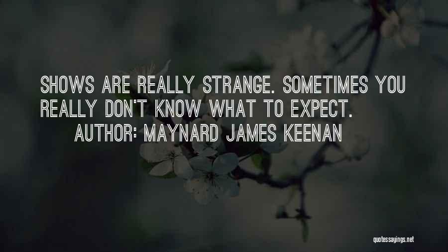 Maynard James Keenan Quotes: Shows Are Really Strange. Sometimes You Really Don't Know What To Expect.