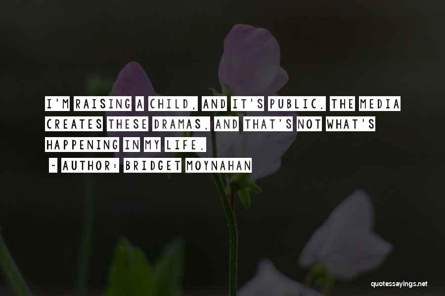 Bridget Moynahan Quotes: I'm Raising A Child, And It's Public. The Media Creates These Dramas, And That's Not What's Happening In My Life.