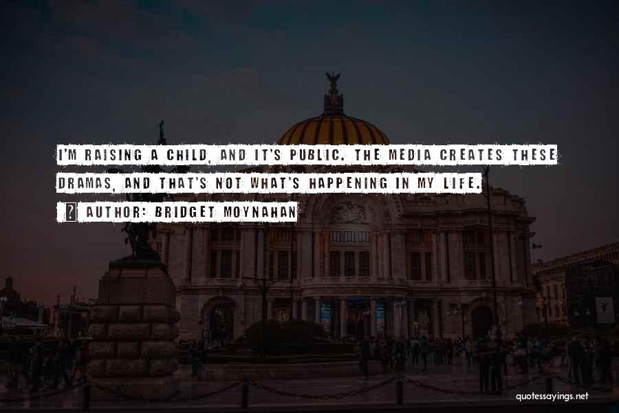 Bridget Moynahan Quotes: I'm Raising A Child, And It's Public. The Media Creates These Dramas, And That's Not What's Happening In My Life.