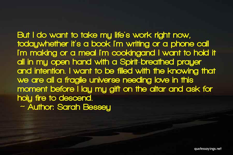 Sarah Bessey Quotes: But I Do Want To Take My Life's Work Right Now, Todaywhether It's A Book I'm Writing Or A Phone