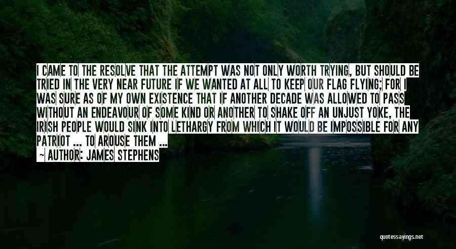 James Stephens Quotes: I Came To The Resolve That The Attempt Was Not Only Worth Trying, But Should Be Tried In The Very