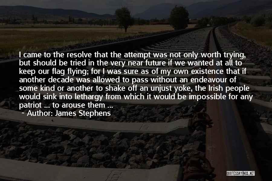 James Stephens Quotes: I Came To The Resolve That The Attempt Was Not Only Worth Trying, But Should Be Tried In The Very