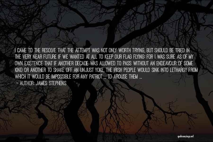 James Stephens Quotes: I Came To The Resolve That The Attempt Was Not Only Worth Trying, But Should Be Tried In The Very