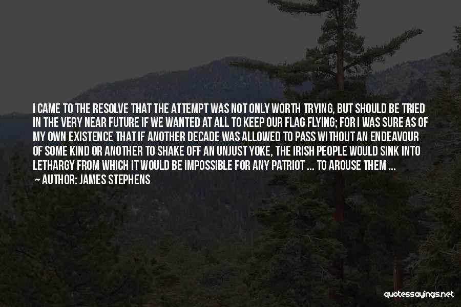 James Stephens Quotes: I Came To The Resolve That The Attempt Was Not Only Worth Trying, But Should Be Tried In The Very