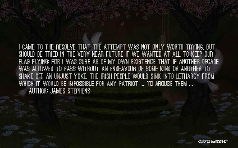 James Stephens Quotes: I Came To The Resolve That The Attempt Was Not Only Worth Trying, But Should Be Tried In The Very