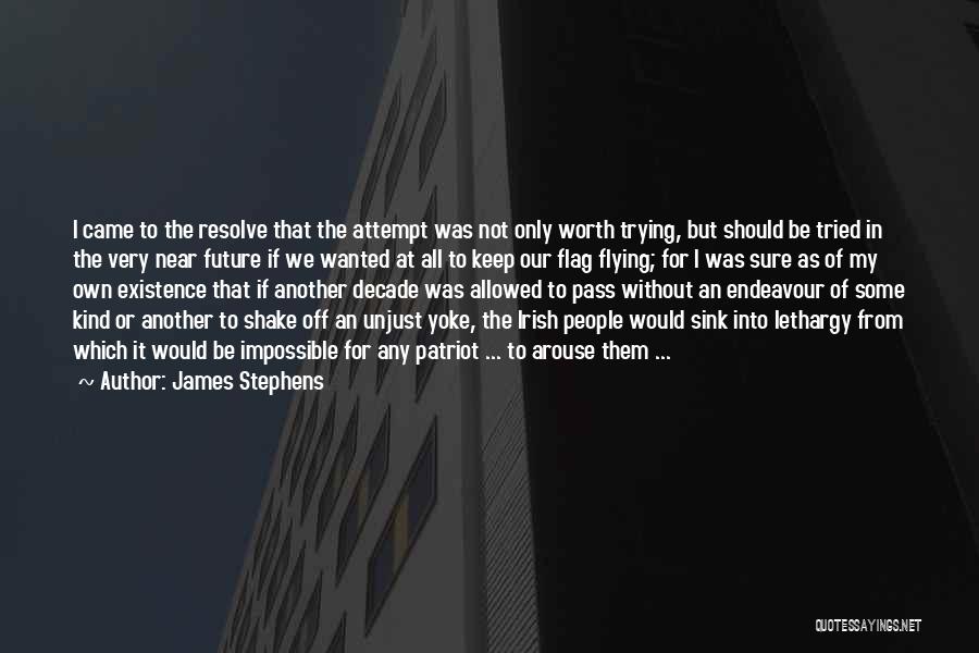 James Stephens Quotes: I Came To The Resolve That The Attempt Was Not Only Worth Trying, But Should Be Tried In The Very