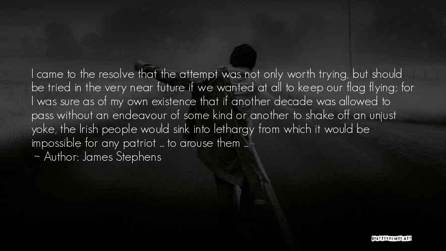 James Stephens Quotes: I Came To The Resolve That The Attempt Was Not Only Worth Trying, But Should Be Tried In The Very