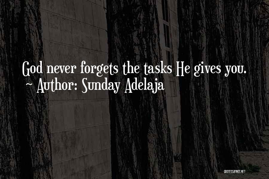 Sunday Adelaja Quotes: God Never Forgets The Tasks He Gives You.