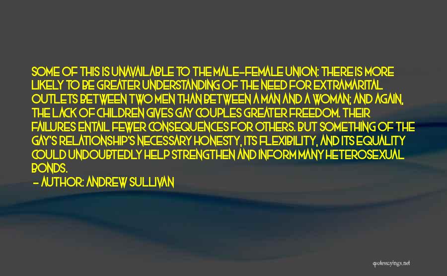 Andrew Sullivan Quotes: Some Of This Is Unavailable To The Male-female Union: There Is More Likely To Be Greater Understanding Of The Need