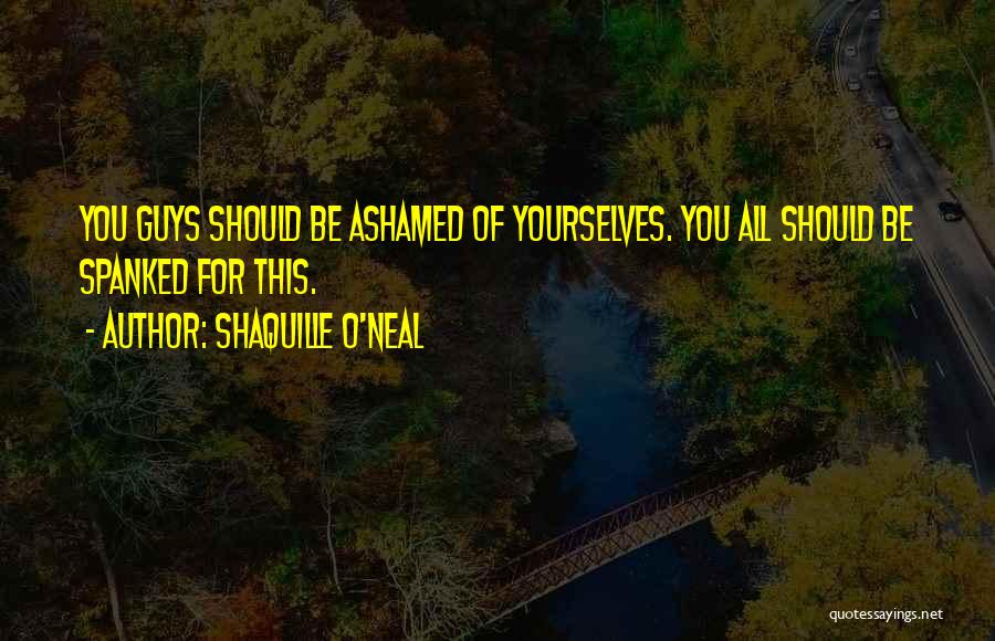 Shaquille O'Neal Quotes: You Guys Should Be Ashamed Of Yourselves. You All Should Be Spanked For This.