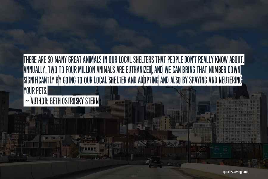 Beth Ostrosky Stern Quotes: There Are So Many Great Animals In Our Local Shelters That People Don't Really Know About. Annually, Two To Four