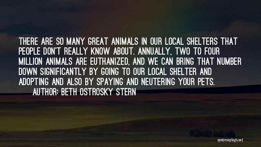 Beth Ostrosky Stern Quotes: There Are So Many Great Animals In Our Local Shelters That People Don't Really Know About. Annually, Two To Four