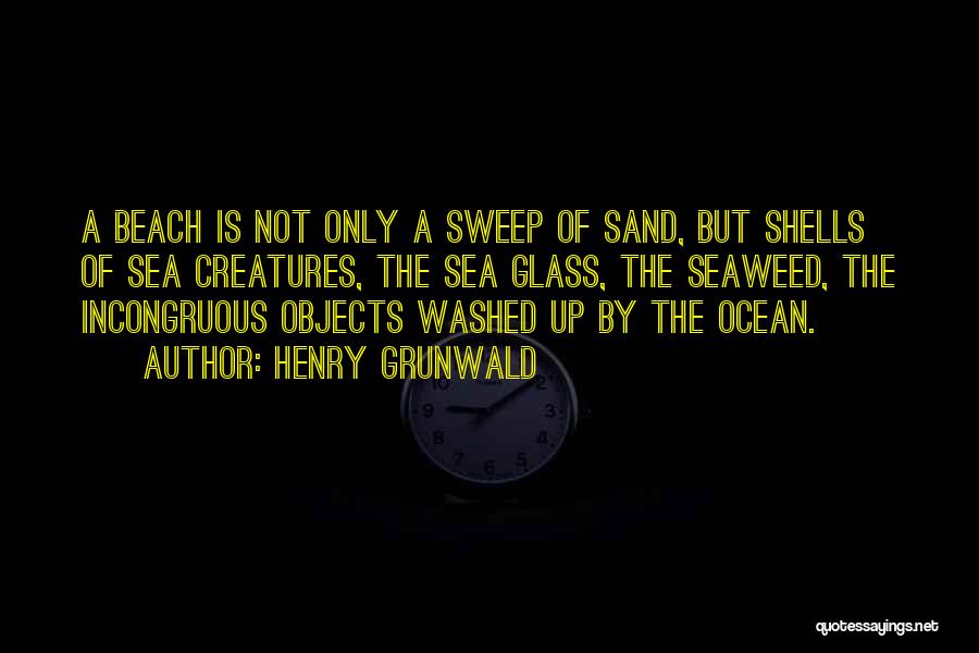 Henry Grunwald Quotes: A Beach Is Not Only A Sweep Of Sand, But Shells Of Sea Creatures, The Sea Glass, The Seaweed, The