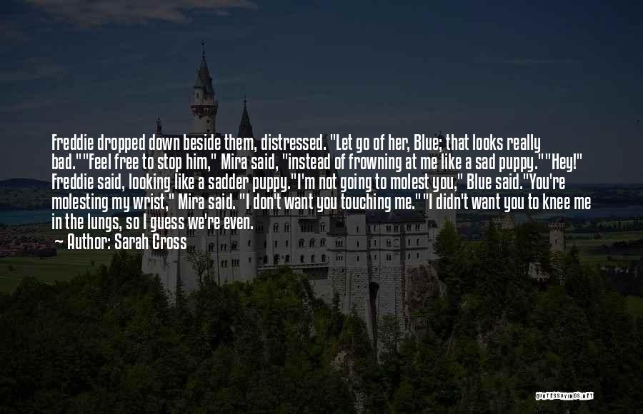 Sarah Cross Quotes: Freddie Dropped Down Beside Them, Distressed. Let Go Of Her, Blue; That Looks Really Bad.feel Free To Stop Him, Mira