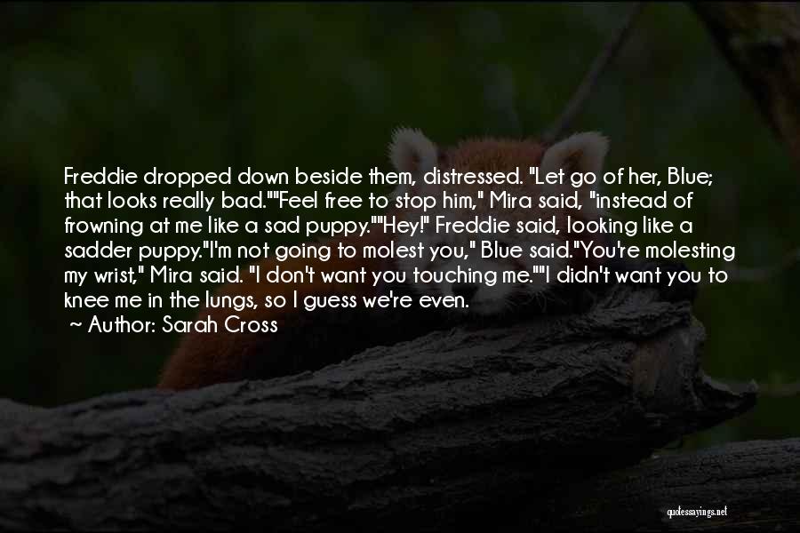Sarah Cross Quotes: Freddie Dropped Down Beside Them, Distressed. Let Go Of Her, Blue; That Looks Really Bad.feel Free To Stop Him, Mira